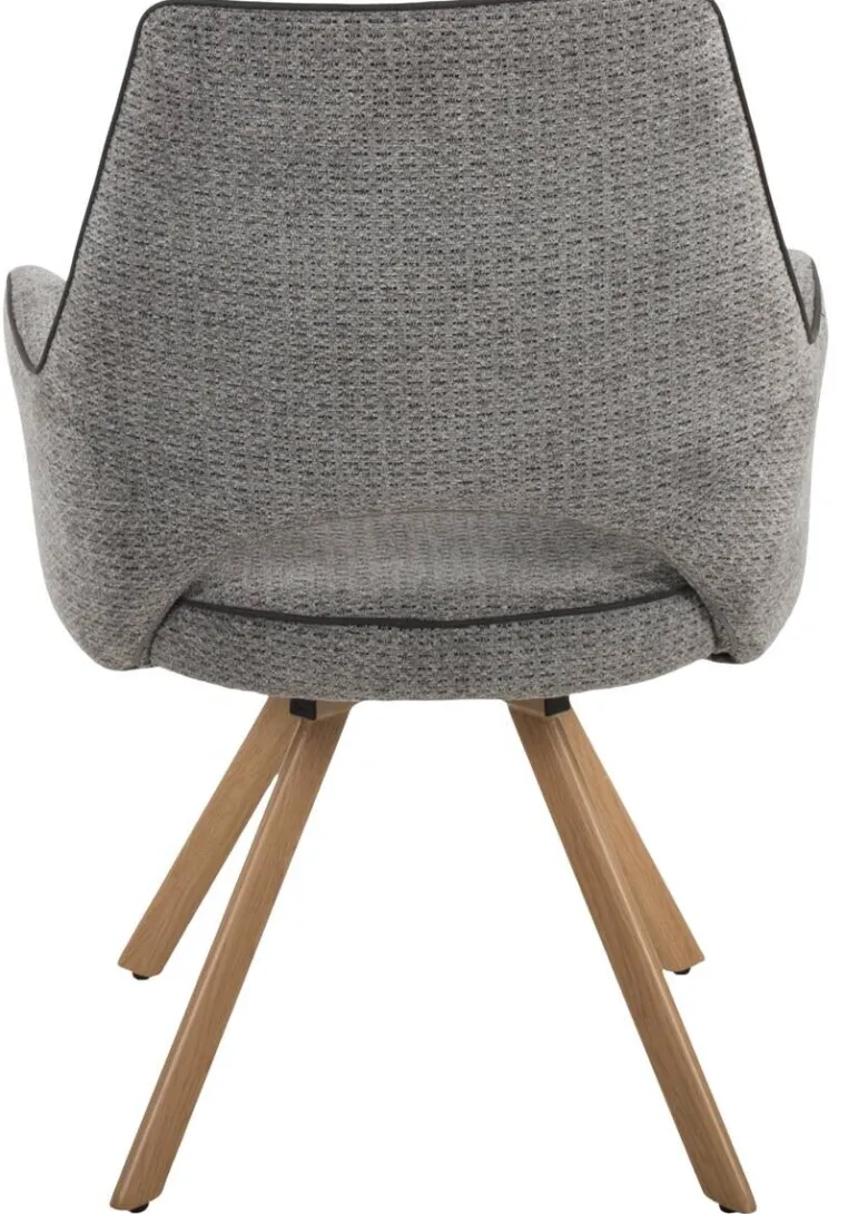 Stuhl Nila dunkelgrau Webstoff B/H/T: ca. 62x90x62 cm