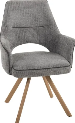 Stuhl Nila dunkelgrau Webstoff B/H/T: ca. 62x90x62 cm