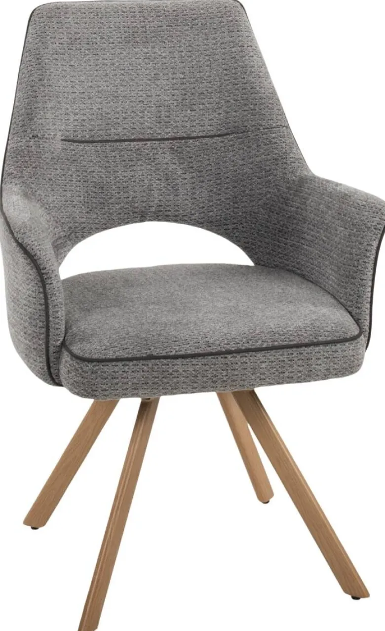 Stuhl Nila dunkelgrau Webstoff B/H/T: ca. 62x90x62 cm