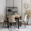 Stuhl PERU beige Velourstoff B/H/T: ca. 42x90,5x52 cm