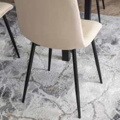 Stuhl PERU beige Velourstoff B/H/T: ca. 42x90,5x52 cm