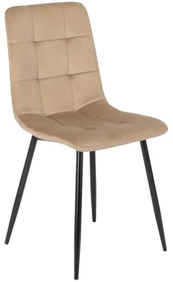 Stuhl PERU beige Velourstoff B/H/T: ca. 42x90,5x52 cm