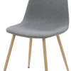 Stuhl Pia grau buche Microfaser Metall