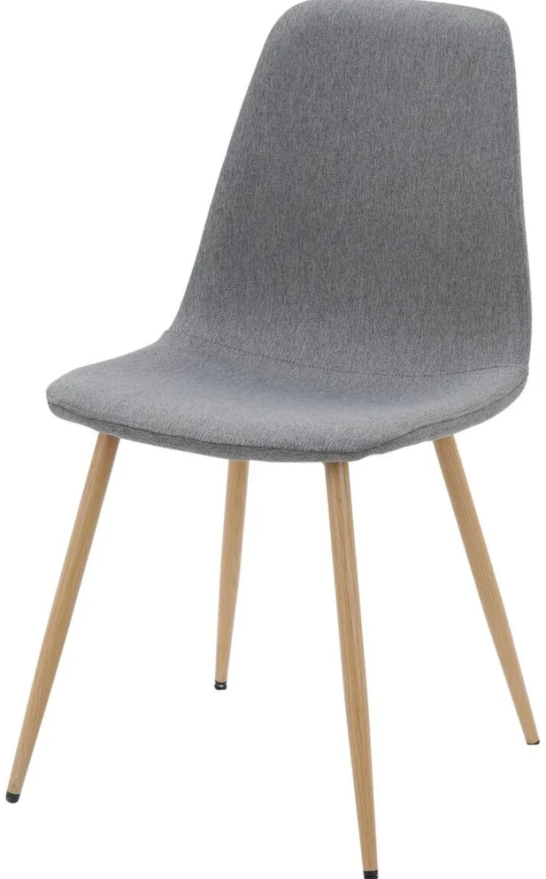 Stuhl Pia grau buche Microfaser Metall