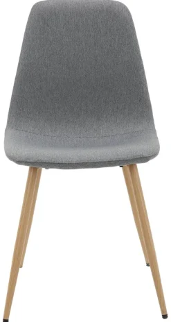 Stuhl Pia grau buche Microfaser Metall