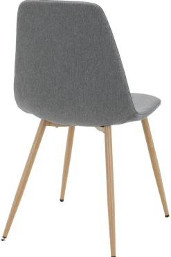Stuhl Pia grau buche Microfaser Metall