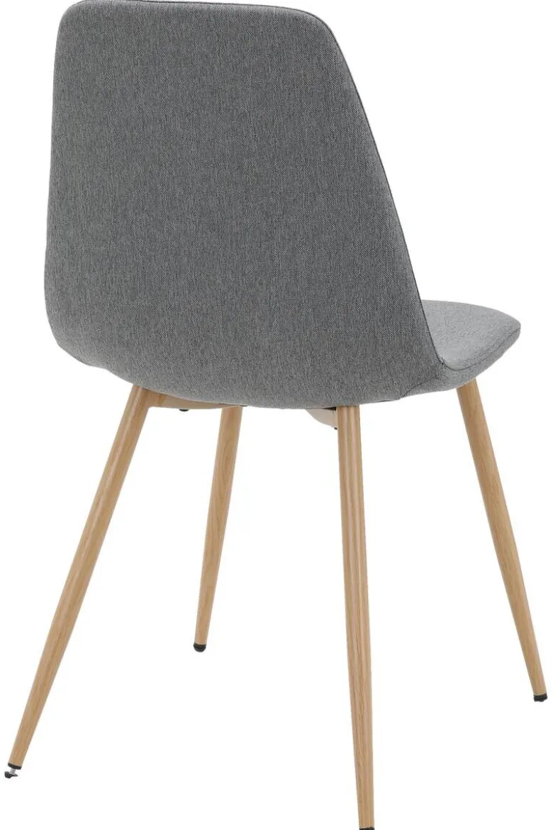 Stuhl Pia grau buche Microfaser Metall