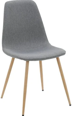 Stuhl Pia grau buche Microfaser Metall