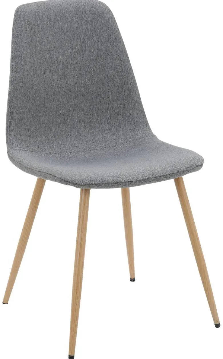 Stuhl Pia grau buche Microfaser Metall