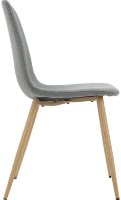 Stuhl Pia grau buche Microfaser Metall