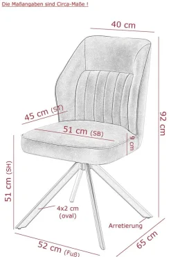 Stuhl Prizzi Cognac Kunstleder B/H/T: ca. 51x92x64 cm