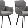 Stuhl RICO, 2er-Set schwarz grau Metall Stoff B/H/T: ca. 61x90x63 cm