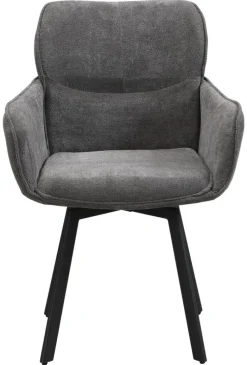 Stuhl RICO, 2er-Set schwarz grau Metall Stoff B/H/T: ca. 61x90x63 cm
