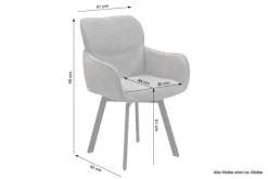 Stuhl RICO, 2er-Set schwarz grau Metall Stoff B/H/T: ca. 61x90x63 cm