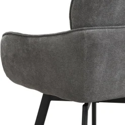 Stuhl RICO, 2er-Set schwarz grau Metall Stoff B/H/T: ca. 61x90x63 cm