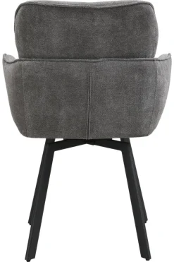 Stuhl RICO, 2er-Set schwarz grau Metall Stoff B/H/T: ca. 61x90x63 cm