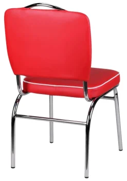 Stuhl rot weiß Kunstleder B/H/T: ca. 47x90x45 cm