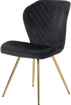Stuhl schwarz gold Metall Samt