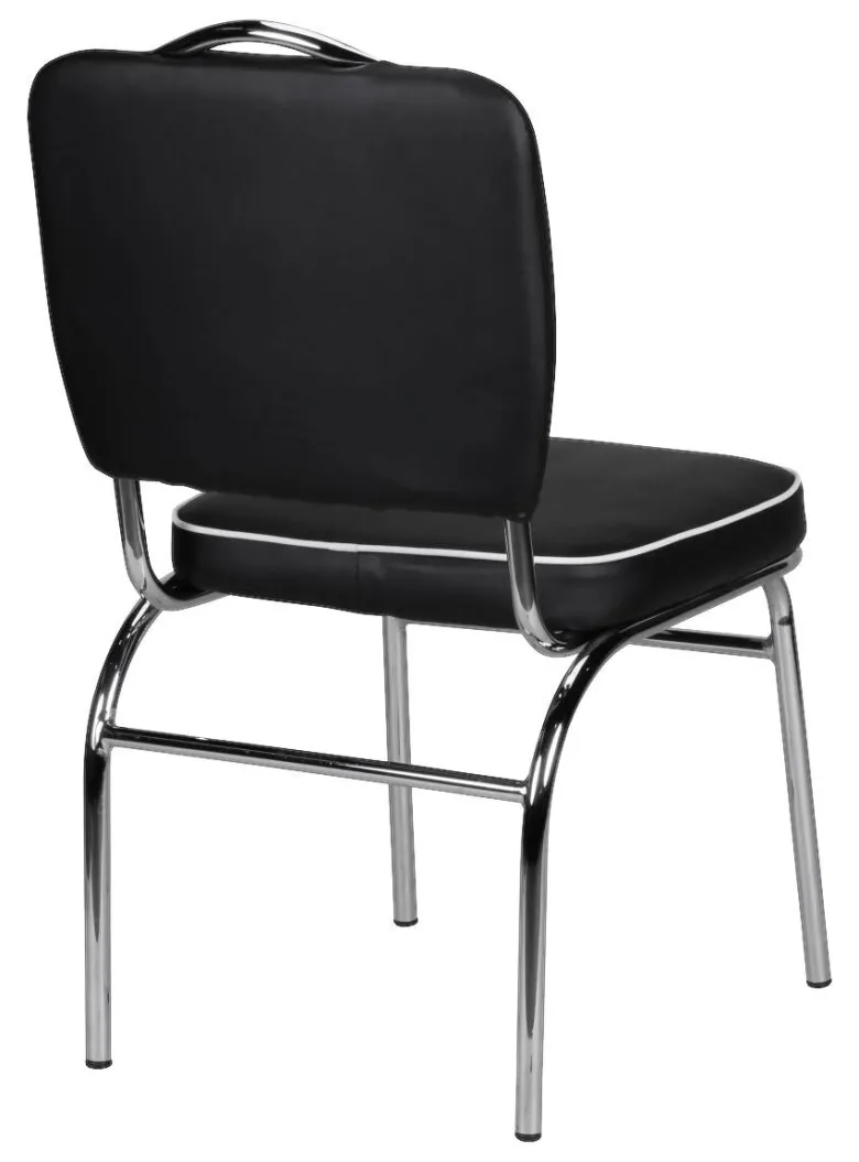 Stuhl schwarz weiß Chrom Kunstleder Metall Kunstleder B/H/T: ca. 45x90x47 cm