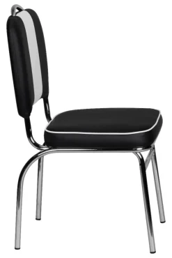 Stuhl schwarz weiß Chrom Kunstleder Metall Kunstleder B/H/T: ca. 45x90x47 cm