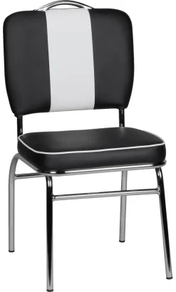 Stuhl schwarz weiß Chrom Kunstleder Metall Kunstleder B/H/T: ca. 45x90x47 cm