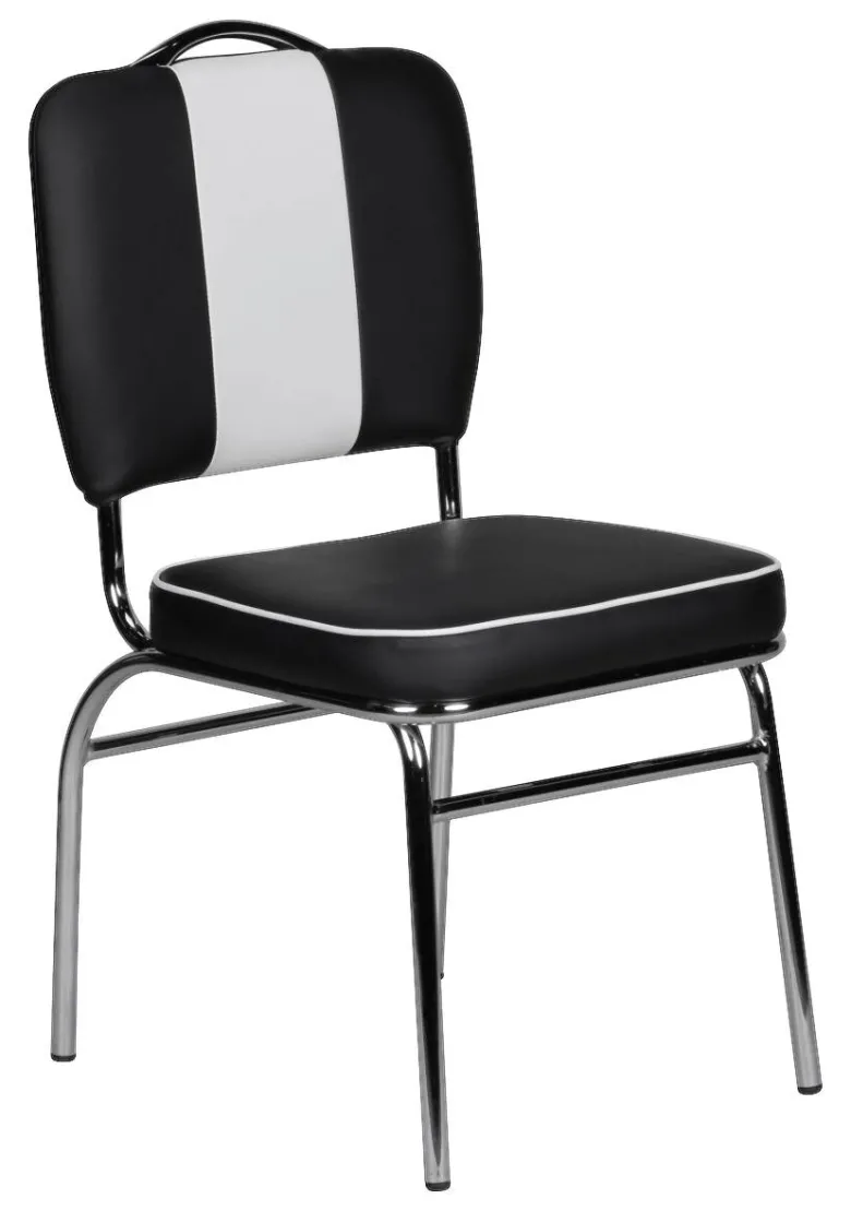 Stuhl schwarz weiß Chrom Kunstleder Metall Kunstleder B/H/T: ca. 45x90x47 cm