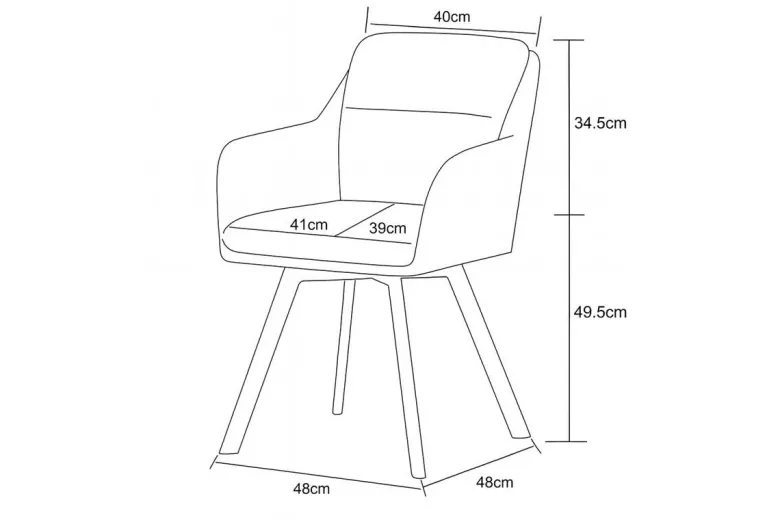 Stuhl SOPHIE, 2er Set anthrazit Stoff B/H/T: ca. 53x87x62 cm