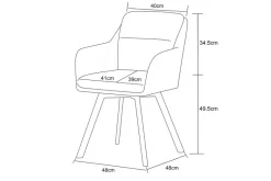Stuhl SOPHIE, 2er Set creme Stoff B/H/T: ca. 53x87x62 cm