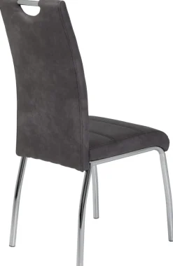 Stuhl Susi 2er Set anthrazit Vintage Microfaser B/H/T: ca. 44x98x61 cm
