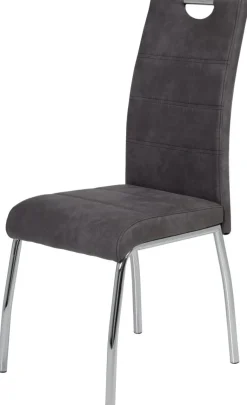 Stuhl Susi 4er Set anthrazit Vintage Microfaser B/H/T: ca. 44x98x61 cm
