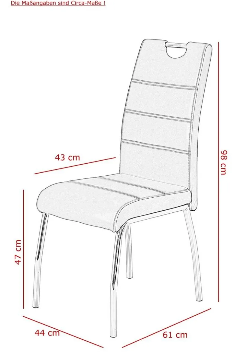 Stuhl Susi 2er Set Cappuccino Kunstleder B/H/T: ca. 44x98x61 cm