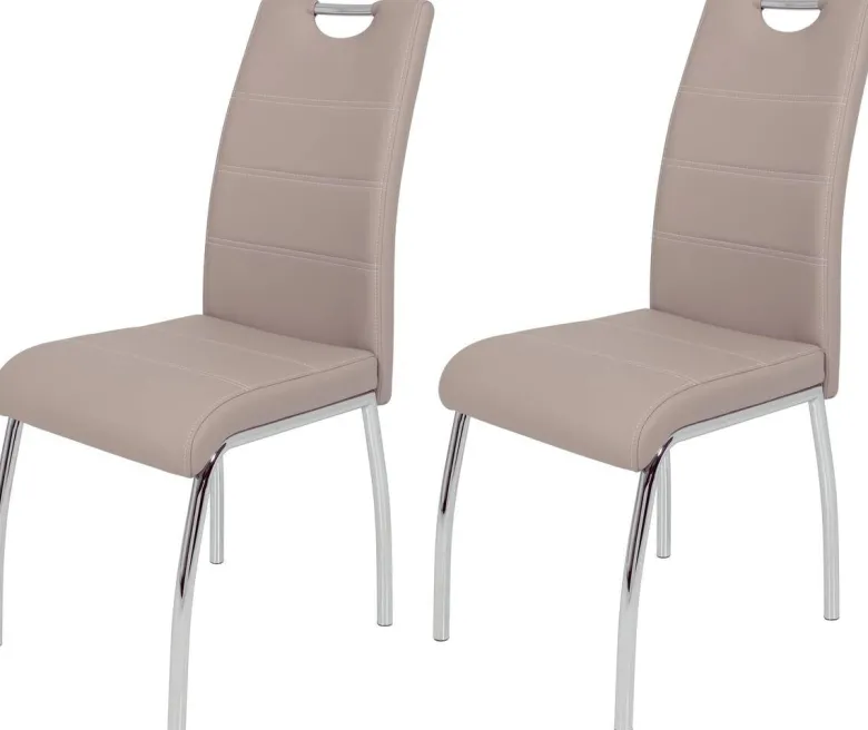 Stuhl Susi 2er Set Cappuccino Kunstleder B/H/T: ca. 44x98x61 cm
