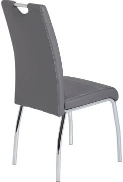 Stuhl Susi 4er Set grau Kunstleder B/H/T: ca. 44x98x61 cm