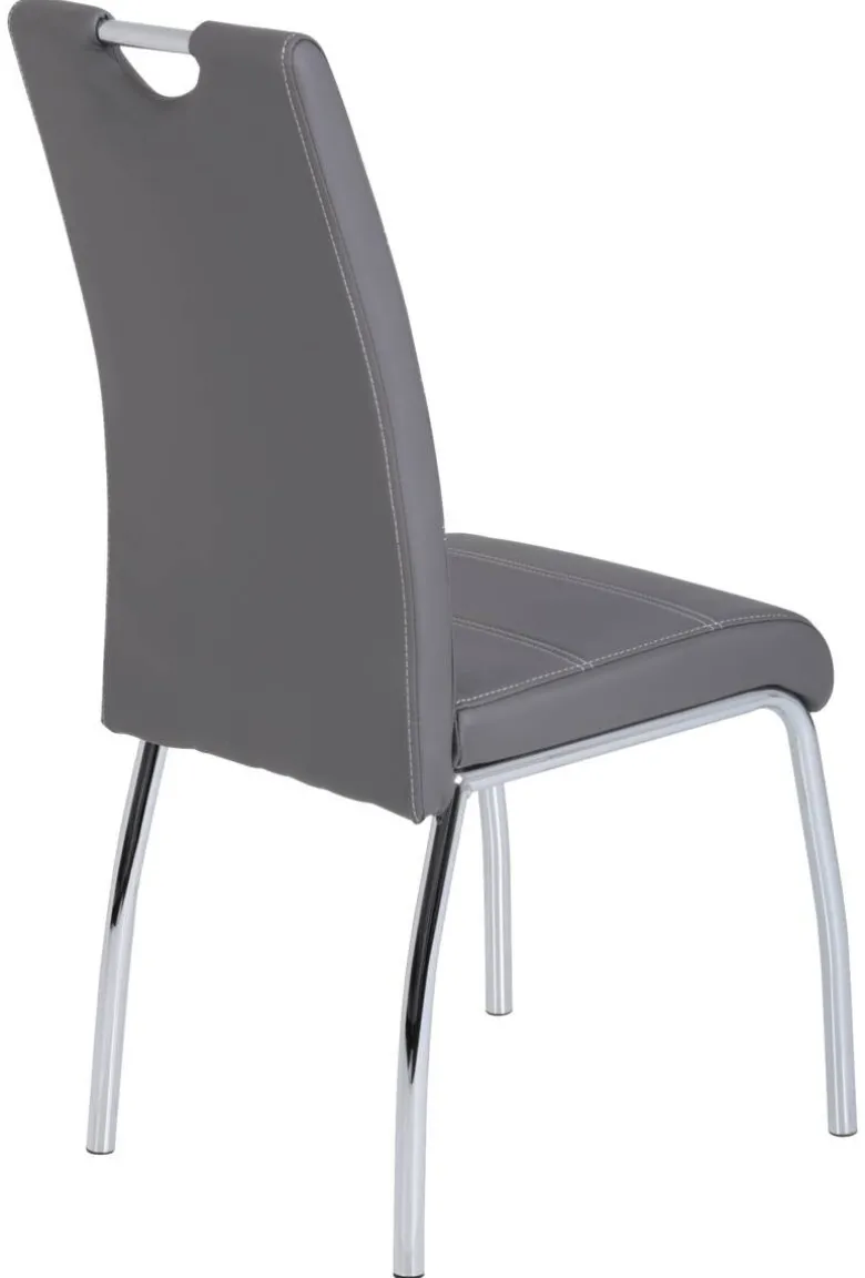 Stuhl Susi 4er Set grau Kunstleder B/H/T: ca. 44x98x61 cm