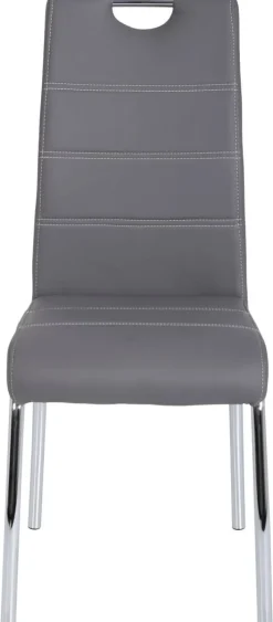 Stuhl Susi 4er Set grau Kunstleder B/H/T: ca. 44x98x61 cm