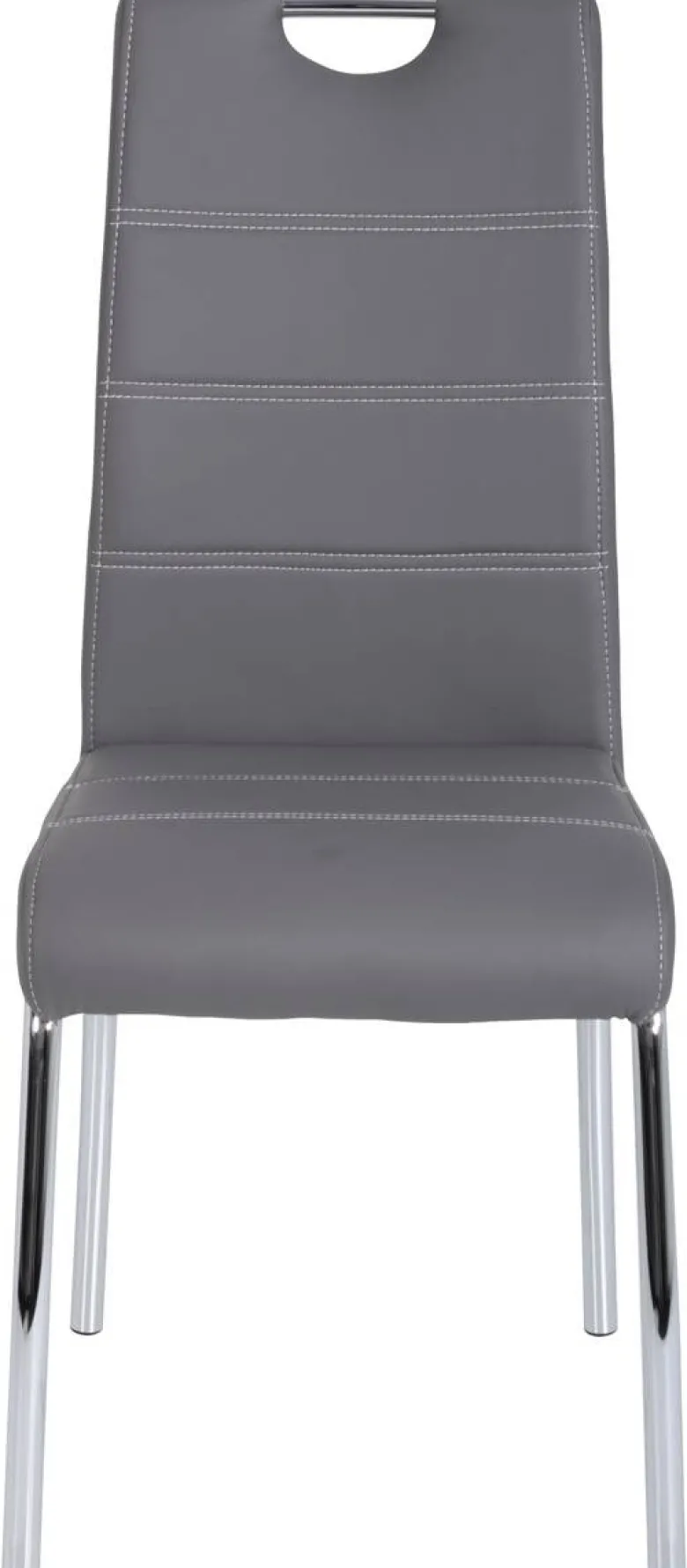 Stuhl Susi 4er Set grau Kunstleder B/H/T: ca. 44x98x61 cm