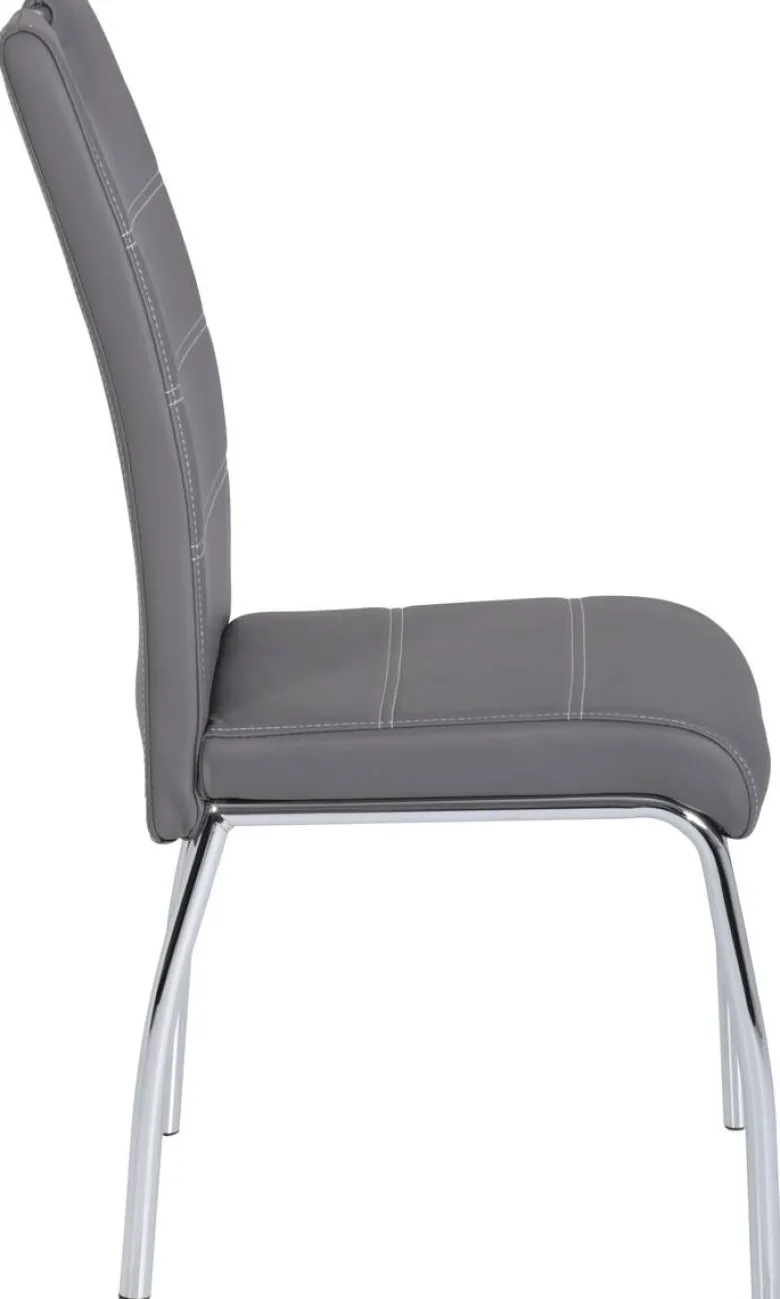 Stuhl Susi 4er Set grau Kunstleder B/H/T: ca. 44x98x61 cm