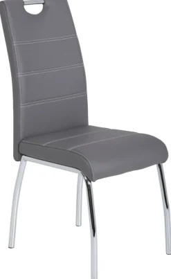Stuhl Susi 4er Set grau Kunstleder B/H/T: ca. 44x98x61 cm