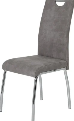 Stuhl Susi 2er Set grau Vintage Microfaser B/H/T: ca. 44x98x61 cm