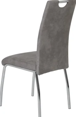 Stuhl Susi 2er Set grau Vintage Microfaser B/H/T: ca. 44x98x61 cm