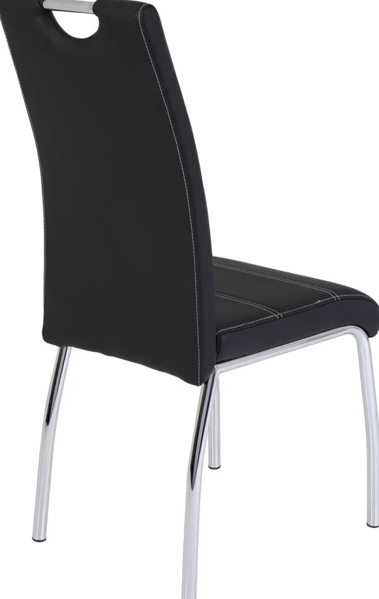Stuhl Susi 4er Set schwarz Kunstleder B/H/T: ca. 44x98x61 cm