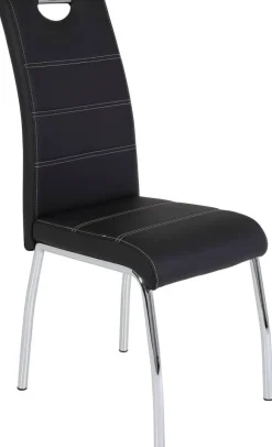 Stuhl Susi 4er Set schwarz Kunstleder B/H/T: ca. 44x98x61 cm