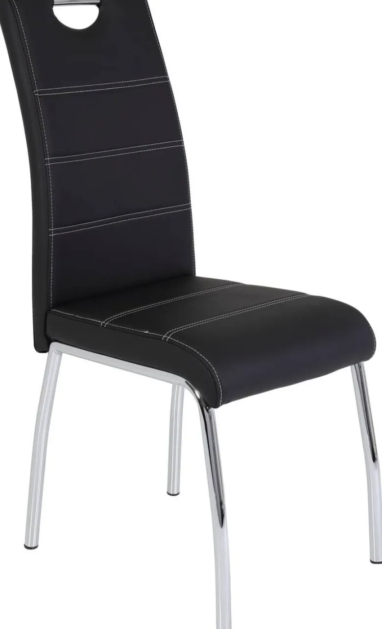 Stuhl Susi 4er Set schwarz Kunstleder B/H/T: ca. 44x98x61 cm