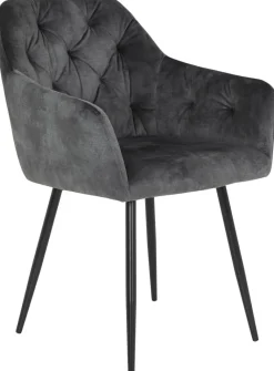 Stuhl Tina 2er Set anthrazit Vintage Samtoptik B/H/T: ca. 56x81x62 cm
