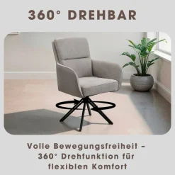 Stuhl TINO, 2er-Set schwarz grau Metall Microfaser B/H/T: ca. 62x94x70 cm