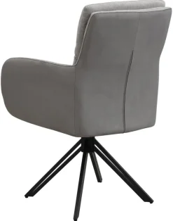 Stuhl TINO, 2er-Set schwarz grau Metall Microfaser B/H/T: ca. 62x94x70 cm
