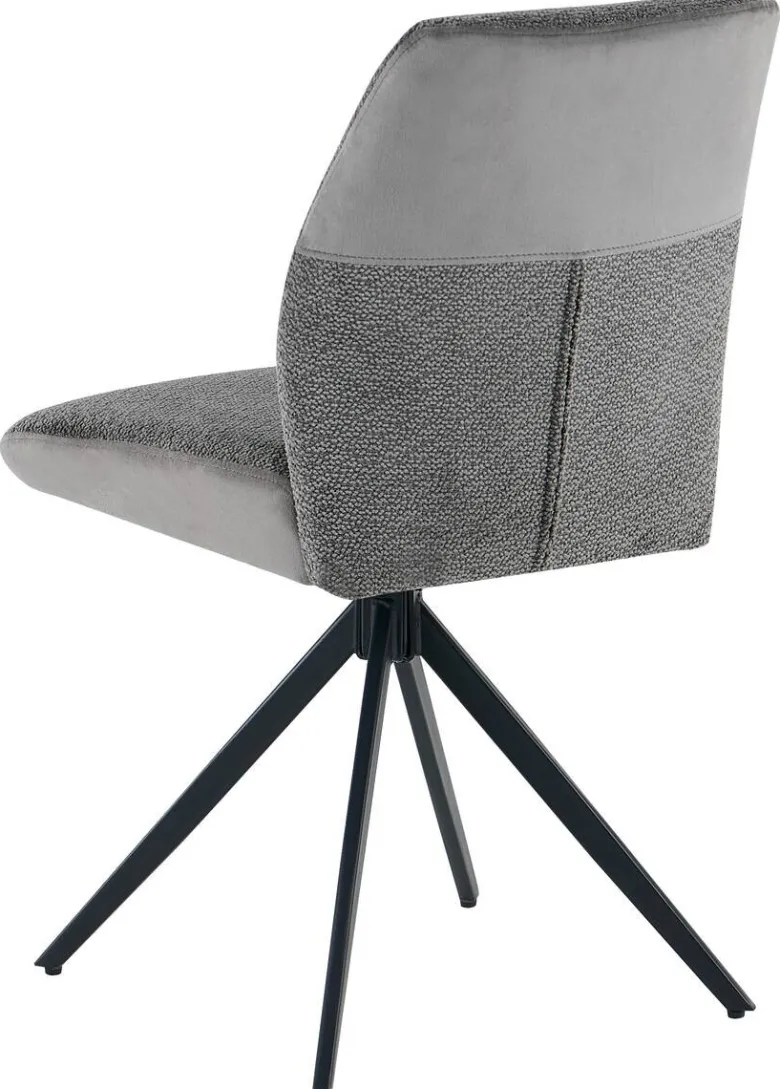 Stuhl Turin grau Webstoff Samtoptik B/H/T: ca. 48x87x50 cm