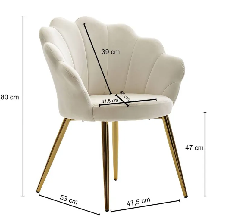 Stuhl weiß Stoff B/H/T: ca. 47,5x80x53 cm
