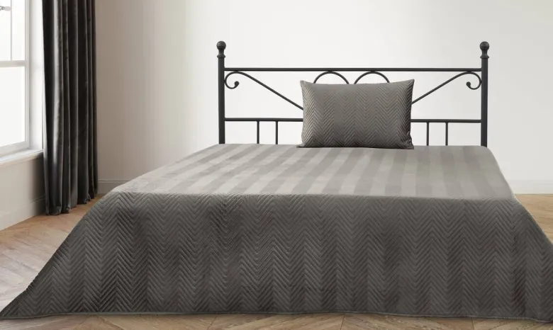 Tagesdecke anthrazit Polyester B/L: ca. 220x240 cm