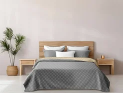 Tagesdecke grau Polyester B/L: ca. 220x240 cm